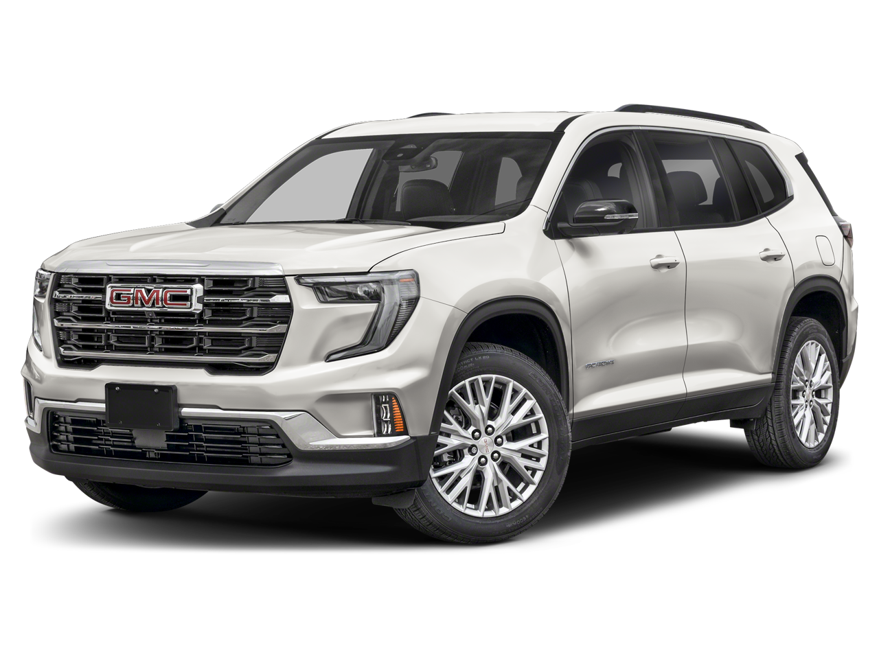 2026 GMC Acadia Elevation in Summit White — front three-quarter view
