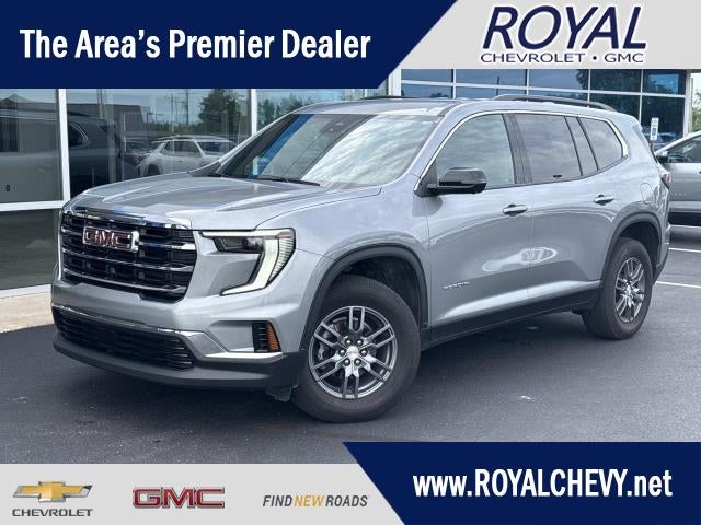 2025 GMC Acadia Elevation in Sterling Metallic — front three-quarter view