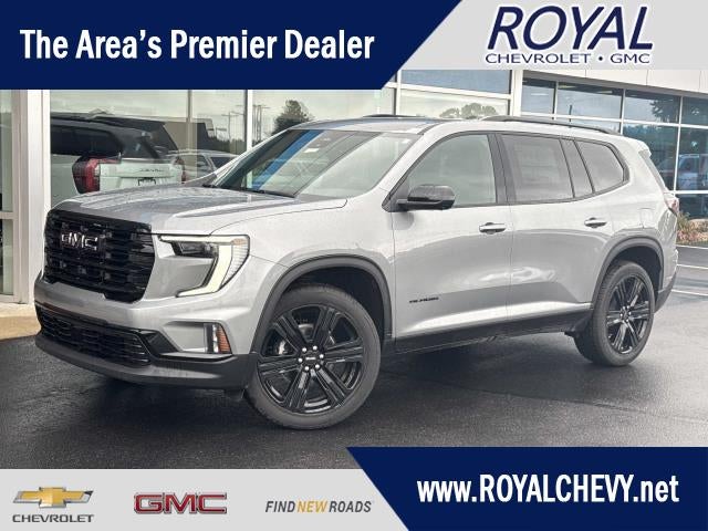 2026 GMC Acadia Elevation in Sterling Metallic — front three-quarter view