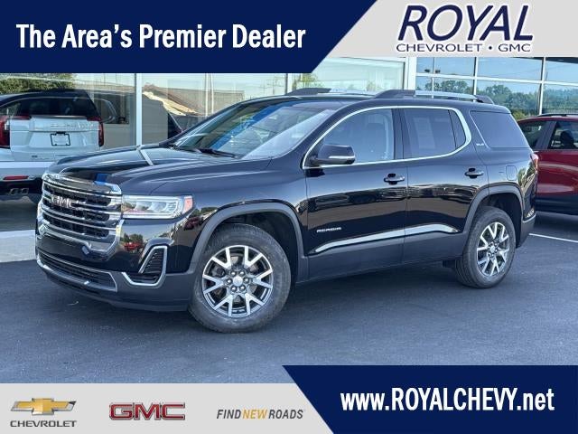 2023 GMC Acadia SLE in Ebony Twilight Metallic — front three-quarter view