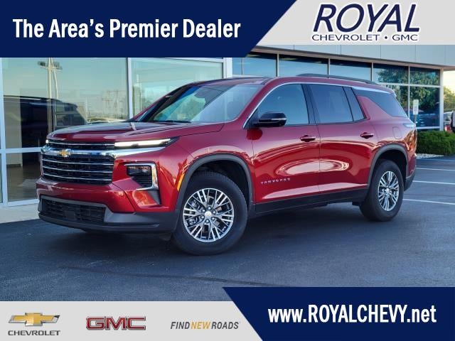 2026 Chevrolet Traverse LT in Radiant Red Tintcoat — front three-quarter view