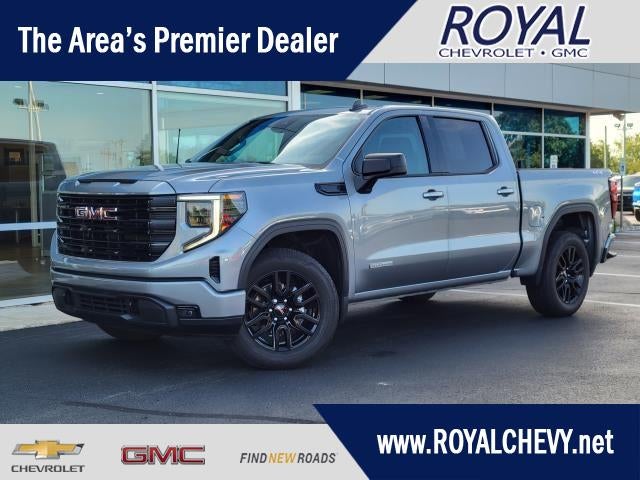 2024 GMC Sierra 1500 Elevation in Sterling Metallic — front three-quarter view
