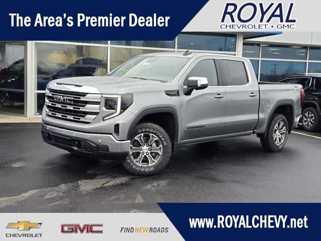 2026 GMC Sierra 1500 SLE in Sterling Metallic — front three-quarter view